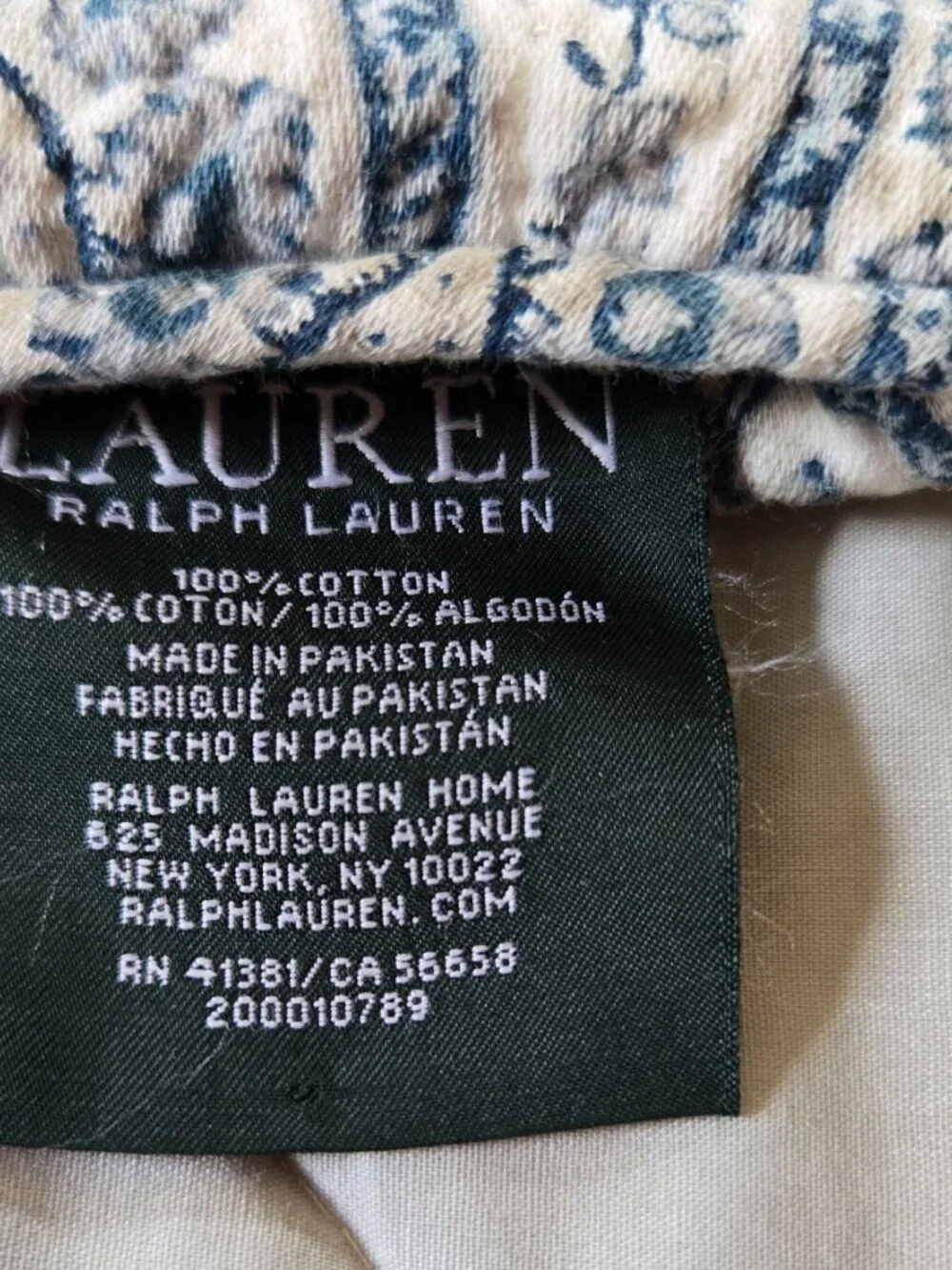 Ralph Lauren Blue and White Paisley Pillow Covers, Set of 2, 20